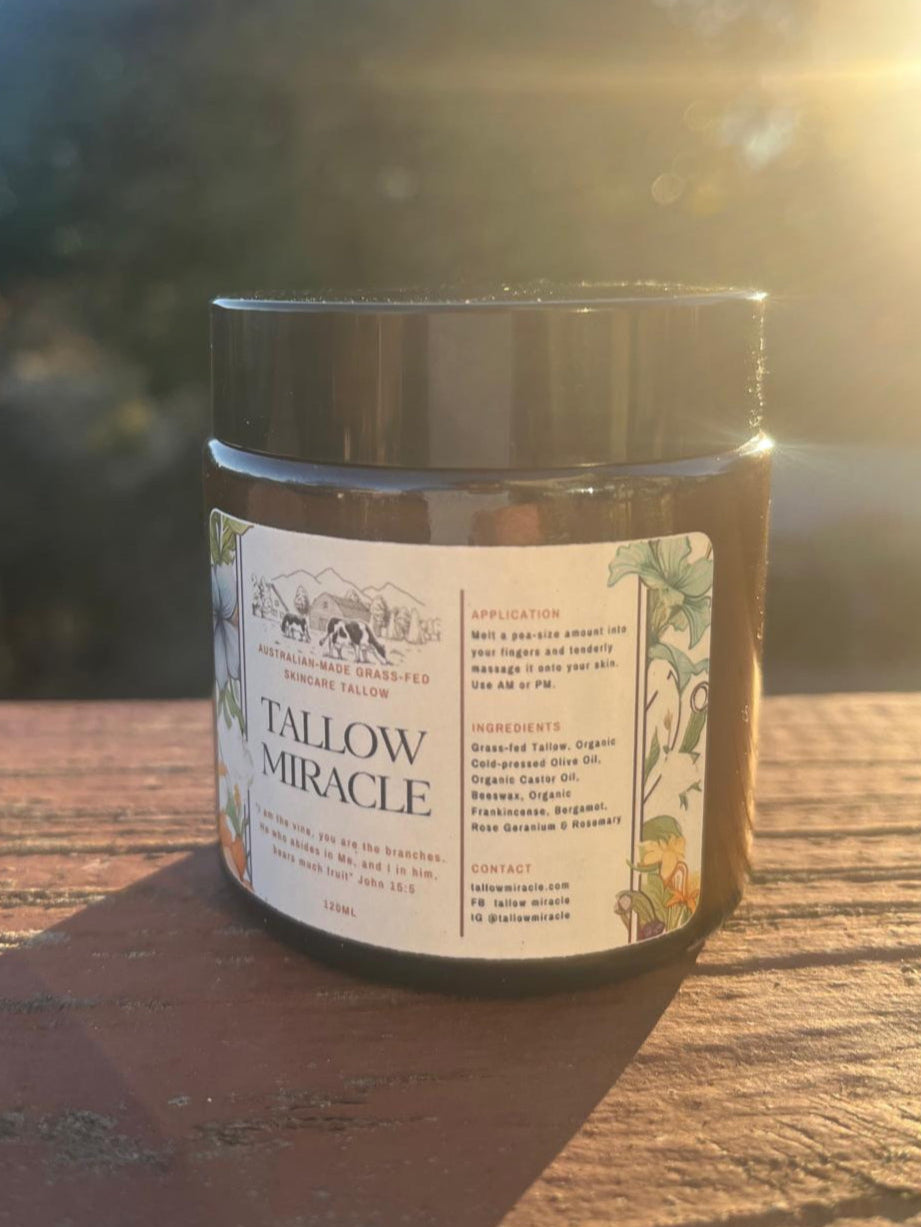 Australian-Made Grass-Fed Beef Tallow Balm ~ 120mL ~ Tallow Miracle ~Yarra Valley