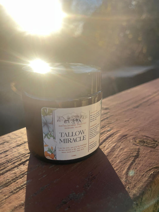 Australian-Made Grass-Fed Beef Tallow Balm ~ 120mL ~ Tallow Miracle ~Yarra Valley